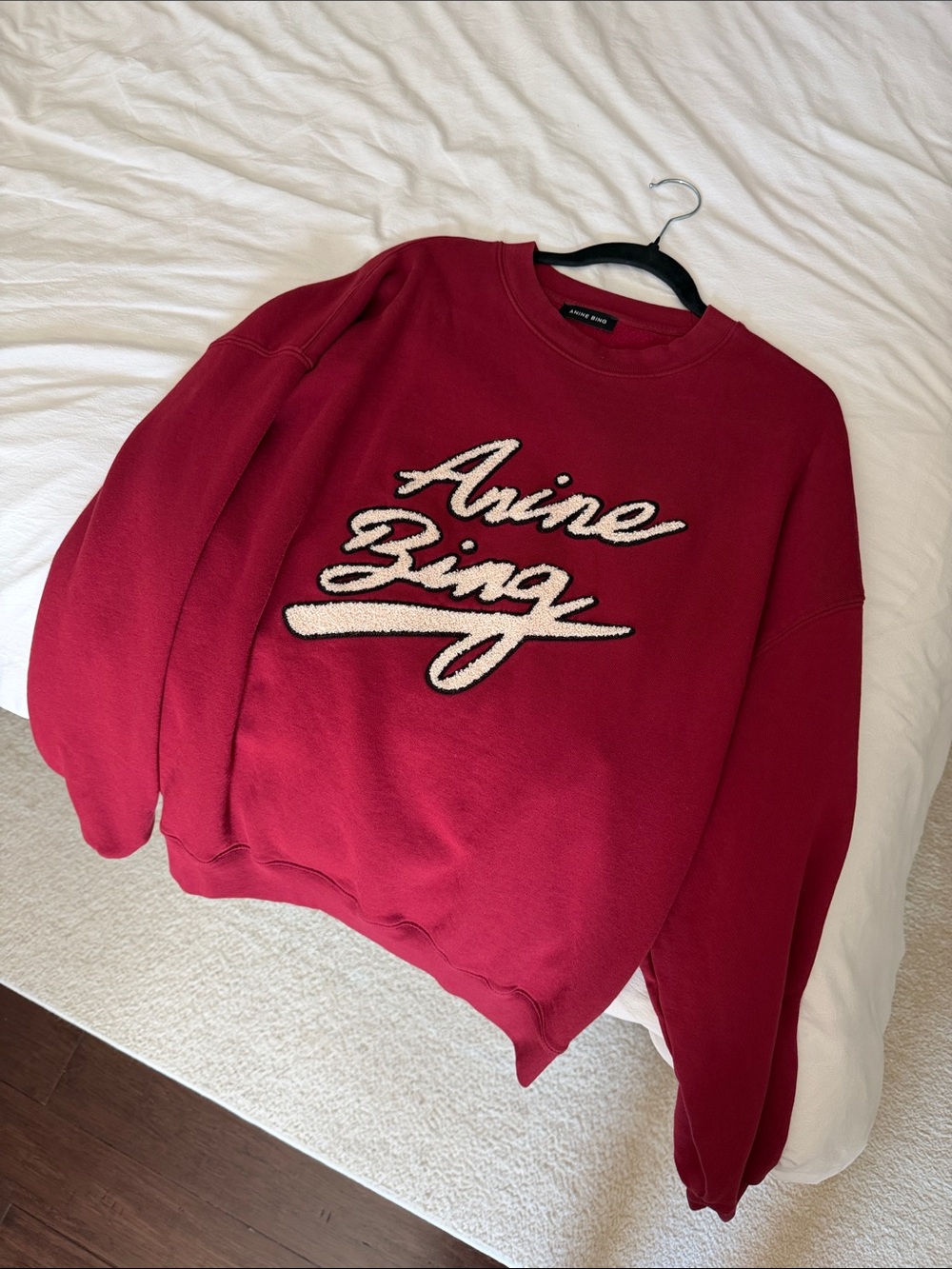 Anine Bing burgundy red miles sweatshirt size small